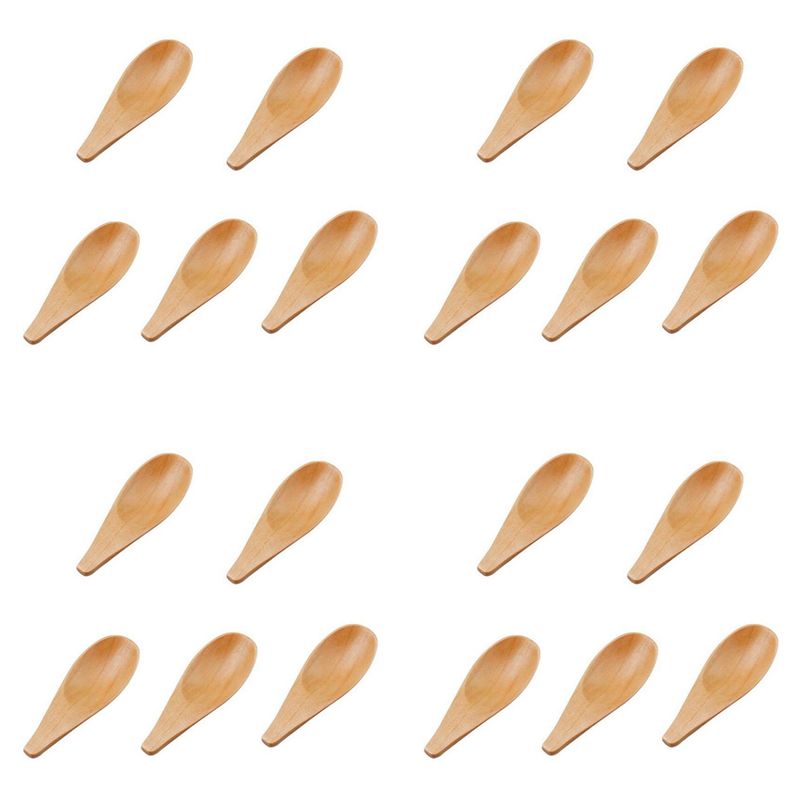 Coffee Tea Etc - CYCLI-20 Pieces Mini Wooden Spoon Condiments