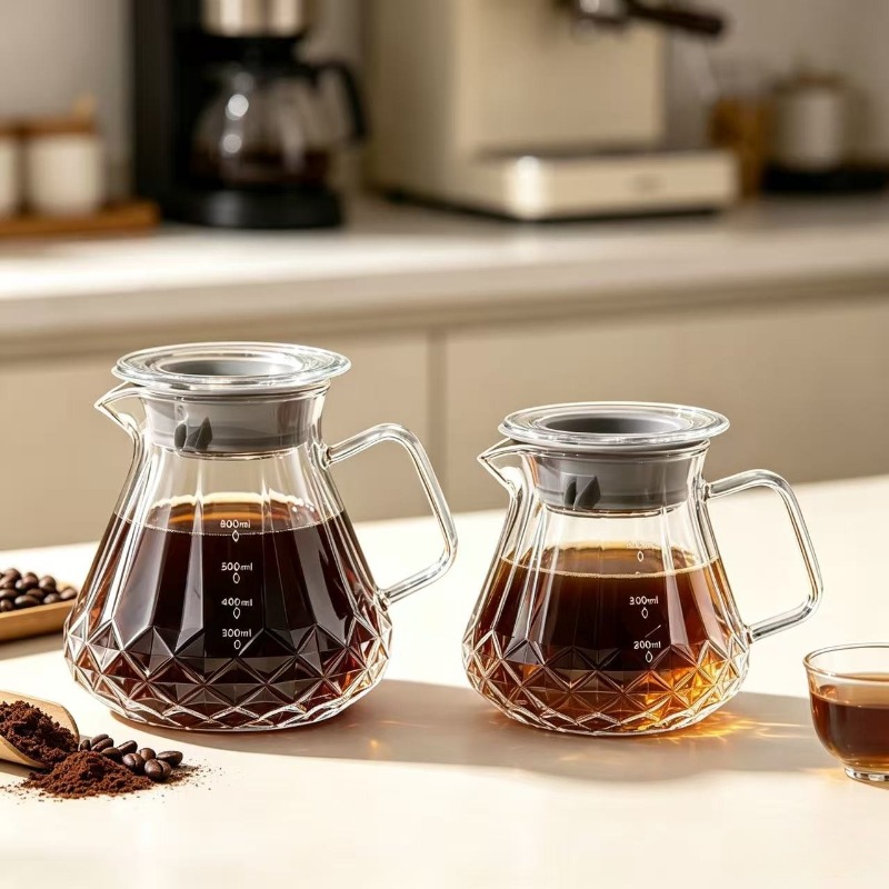 Coffee Tea Decanter - Pour Over Coffee Maker, Glass Coffee