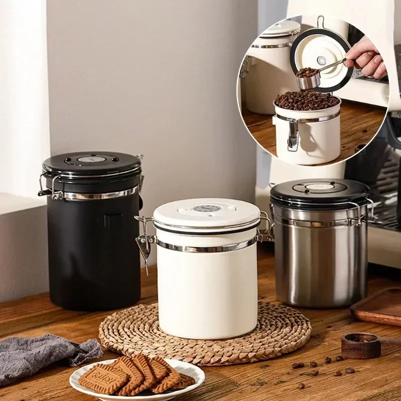 Coffee Tea Etc - Coffee Canister, Airtight Stainless Steel Kitchen