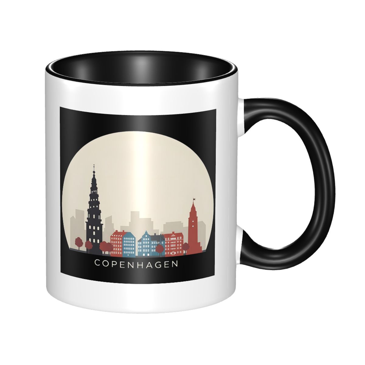 Coffee Tea Icon - Copenhagen Travel Icon Mug Funny Ceramic