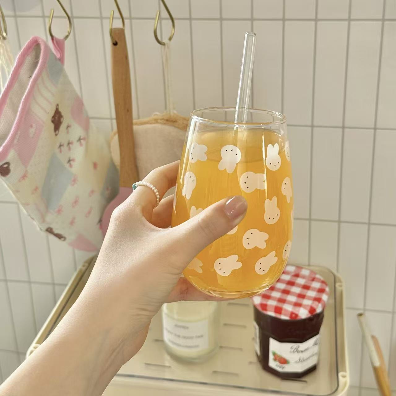 Cute Miffy Rabbit Printed Glas - Coffee Tea & Espresso Appliances 评论和价格