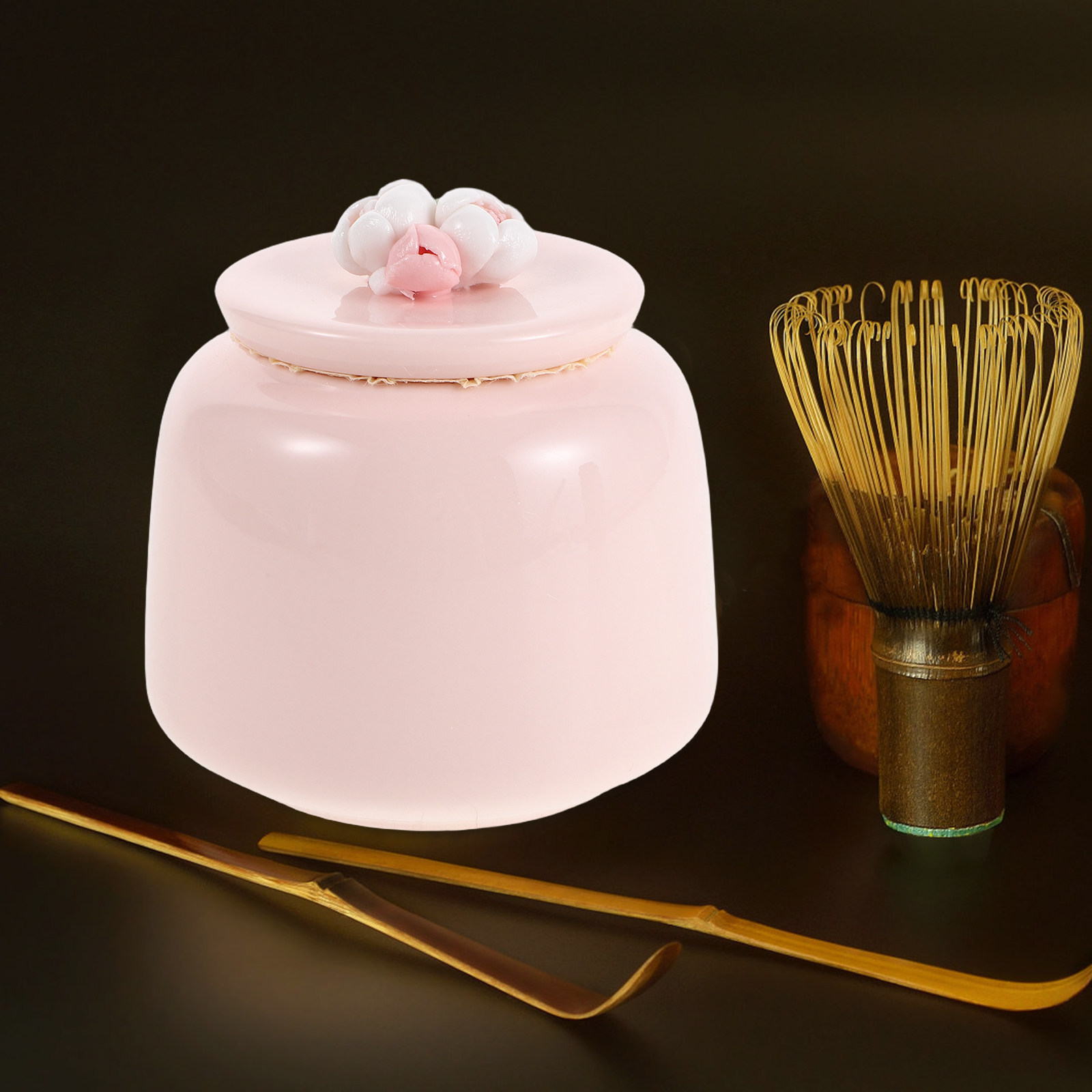 Ceramic Tea Jar Pink Porcelain - Coffee Tea And Leaf 评论和价格