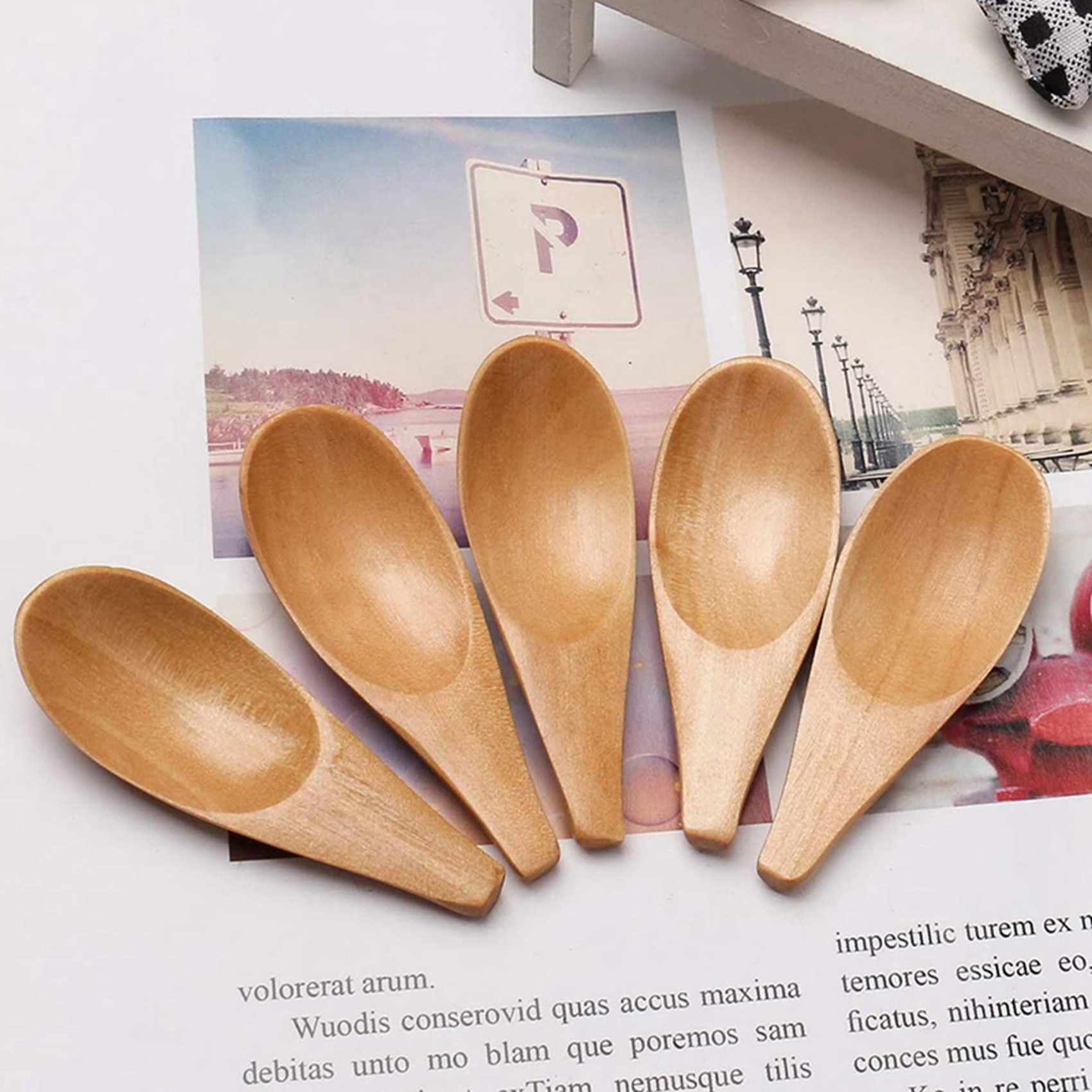 A04G-10 Pieces Mini Wooden Spo - Coffee Tea Etc 评论和价格