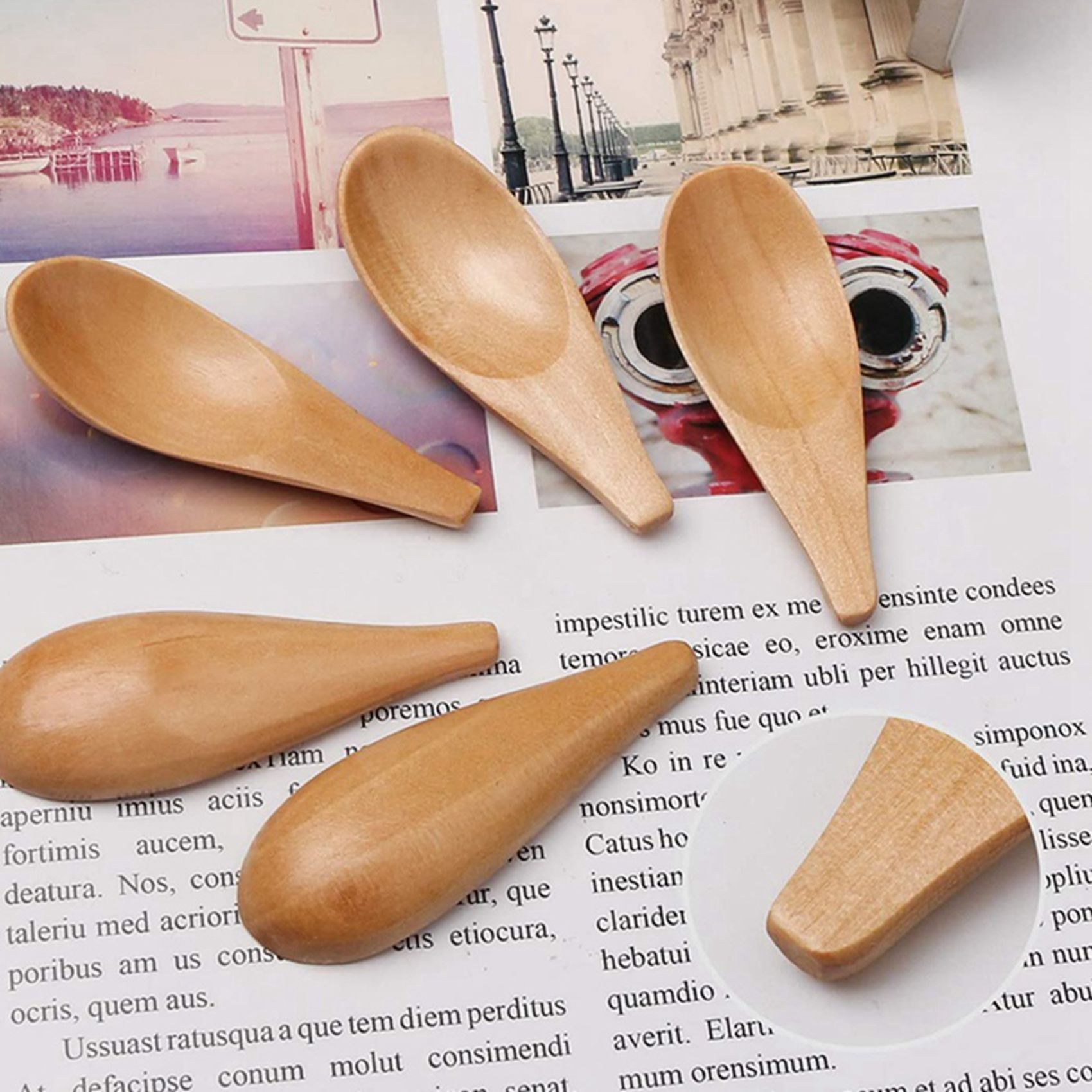 A04G-10 Pieces Mini Wooden Spo - Coffee Tea Etc 评论和价格