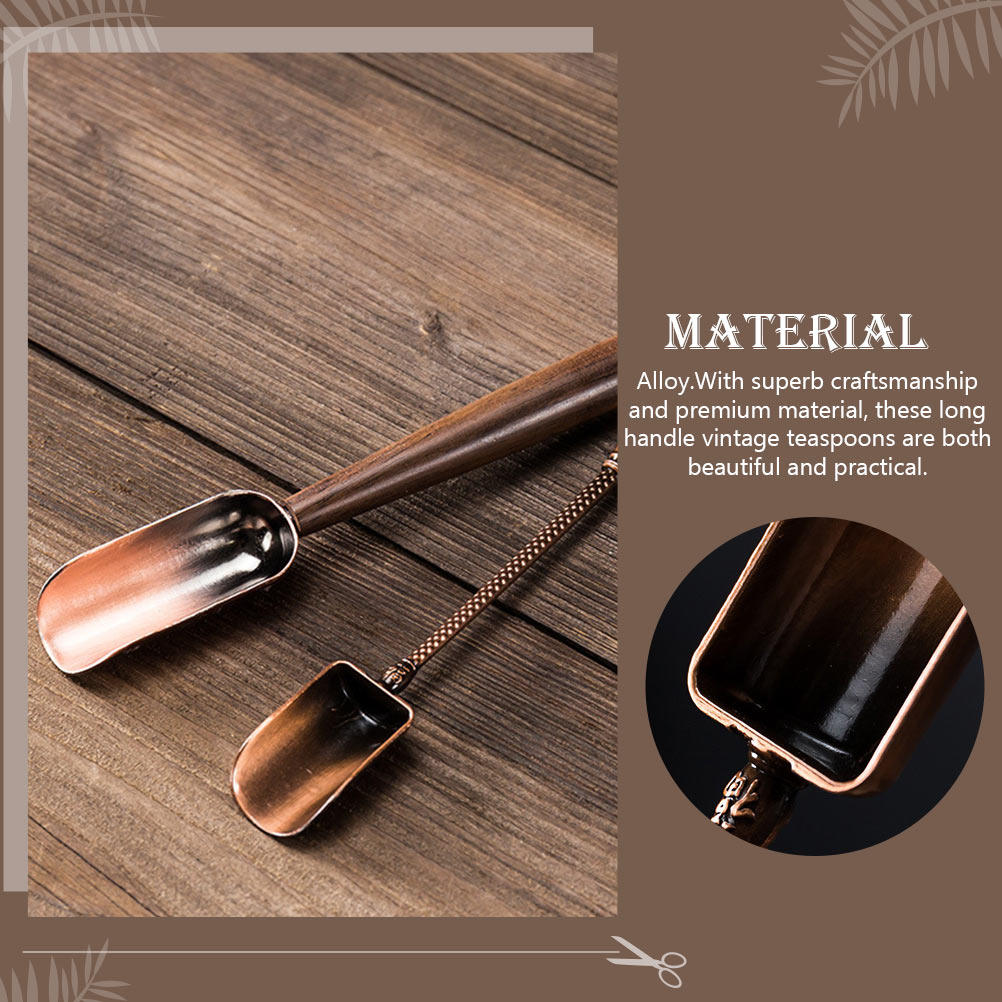 Vintage Long Handle Wooden Tea - Coffee Leaves Tea 评论和价格
