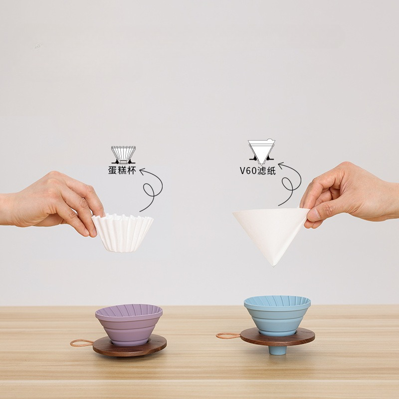Portable Folding Silicone Coff - Coffee Dripper V60 评论和价格