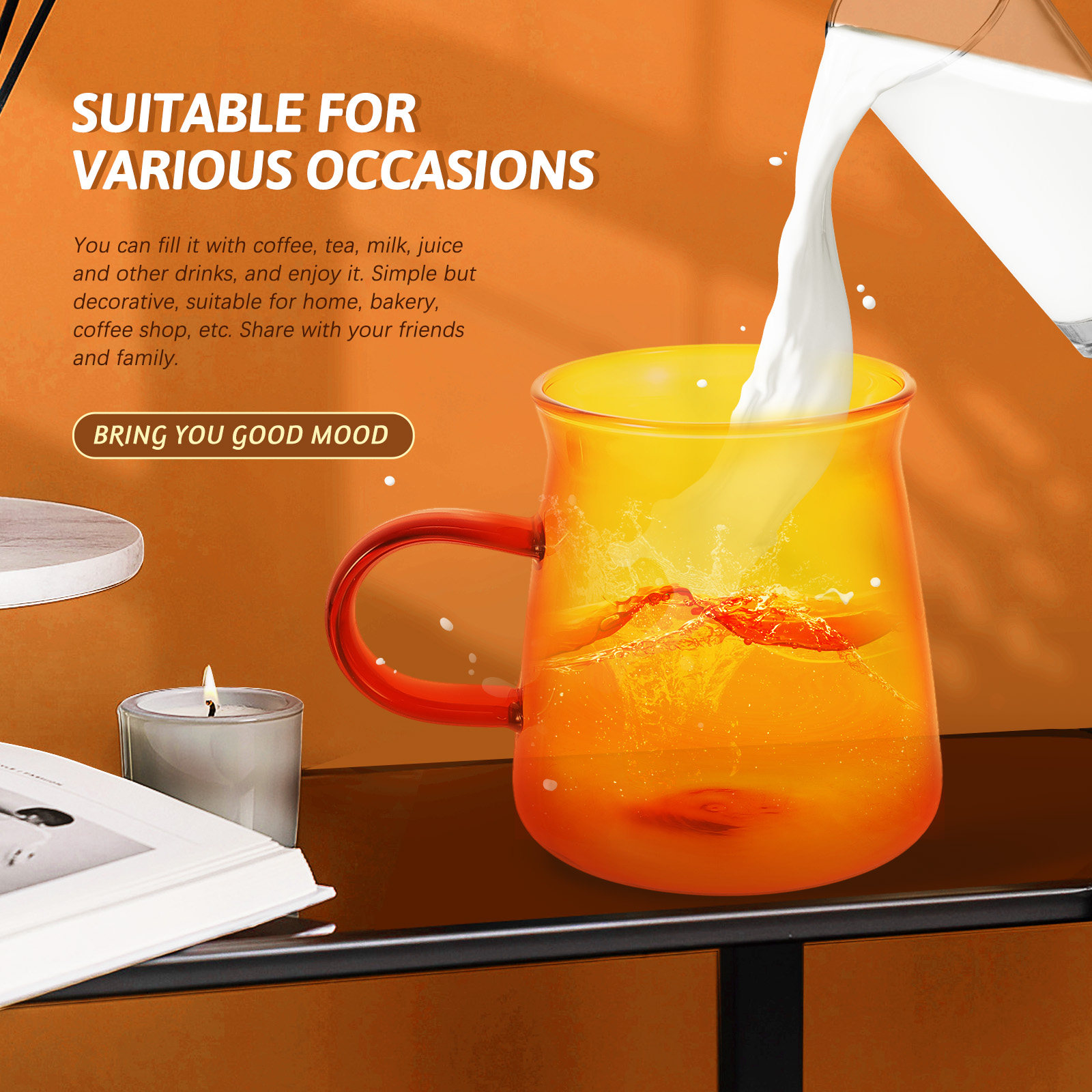 1Set Glass Coffee Cup and Sauc - Coffee Tea Hot 评论和价格