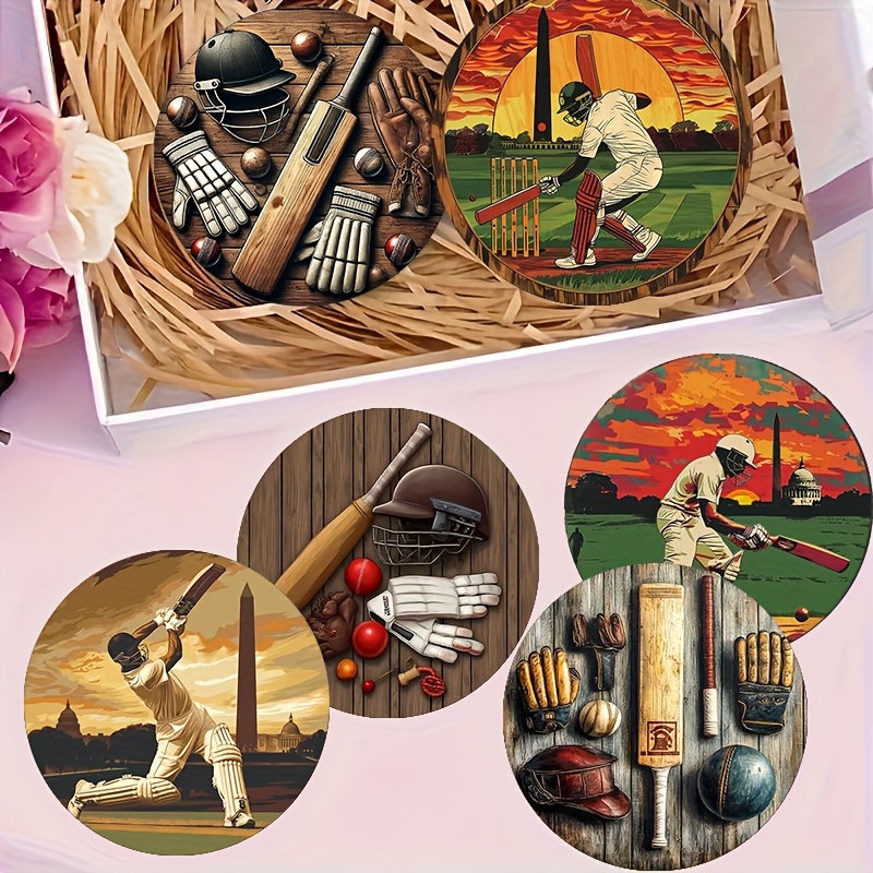 6pcs Retro Cricket Sports Them - Coffee Tea Etc 评论和价格