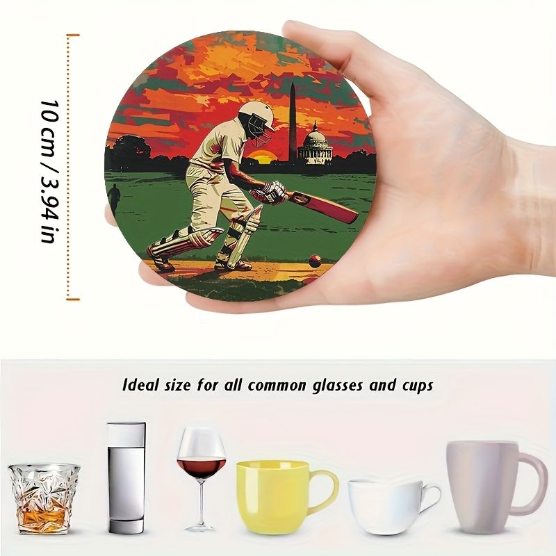 6pcs Retro Cricket Sports Them - Coffee Tea Etc 评论和价格