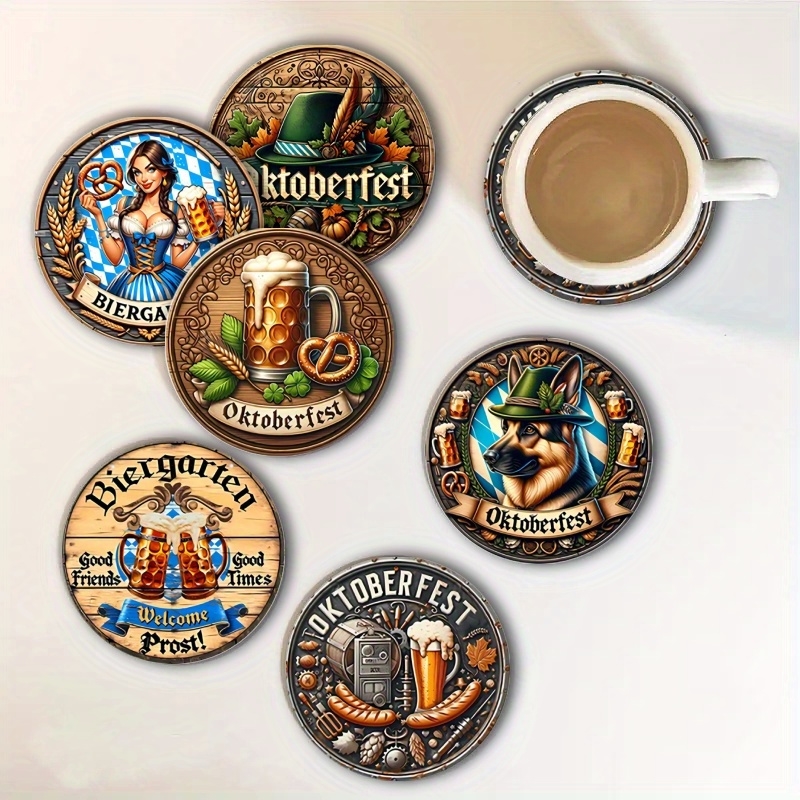 6pcs 4in Wooden Vintage Beer F - Coffee Y Tea 评论和价格