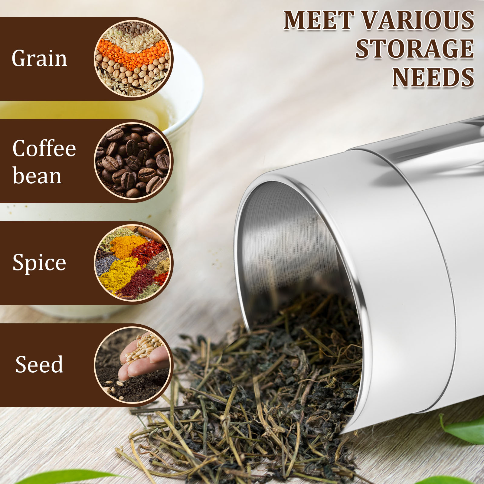 Stainless Steel Tea Leaf Tins  - Coffee Tea And Leaf 评论和价格