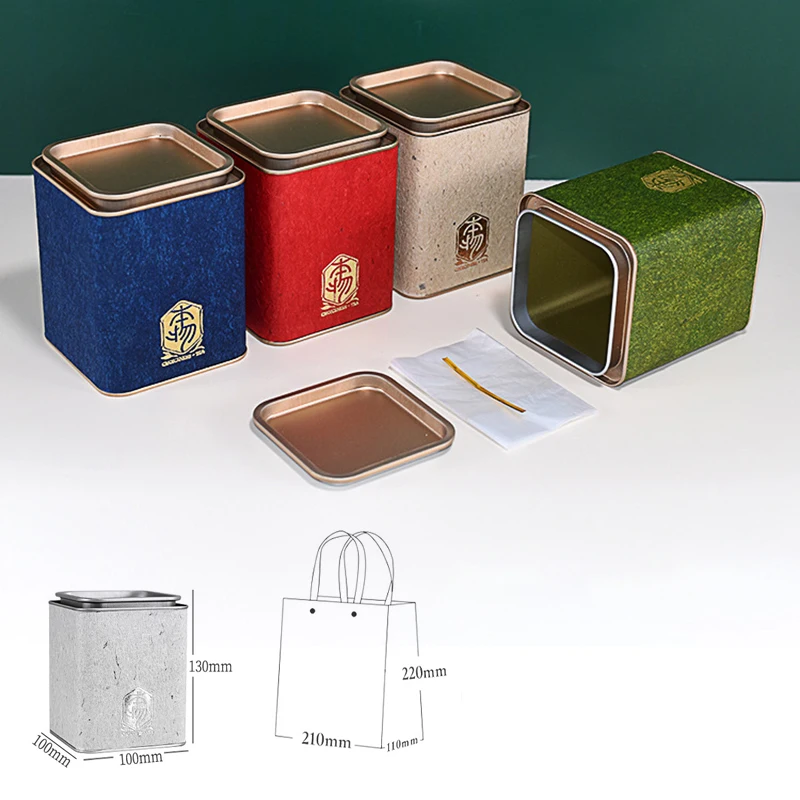 Tea Tin Containers Square Meta - Coffee Jasmine Tea 评论和价格