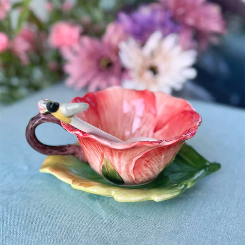 Ceramic Flower Coffee Cup with - Coffee Or Tea Please 评论和价格