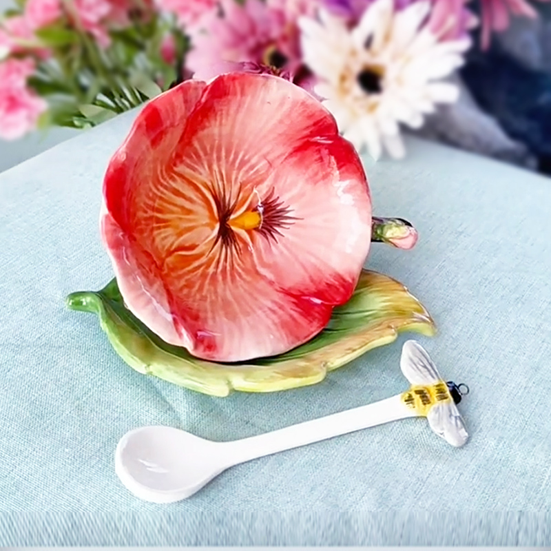 Ceramic Flower Coffee Cup with - Coffee Or Tea Please 评论和价格