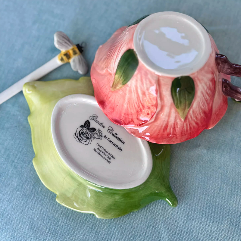 Ceramic Flower Coffee Cup with - Coffee Or Tea Please 评论和价格